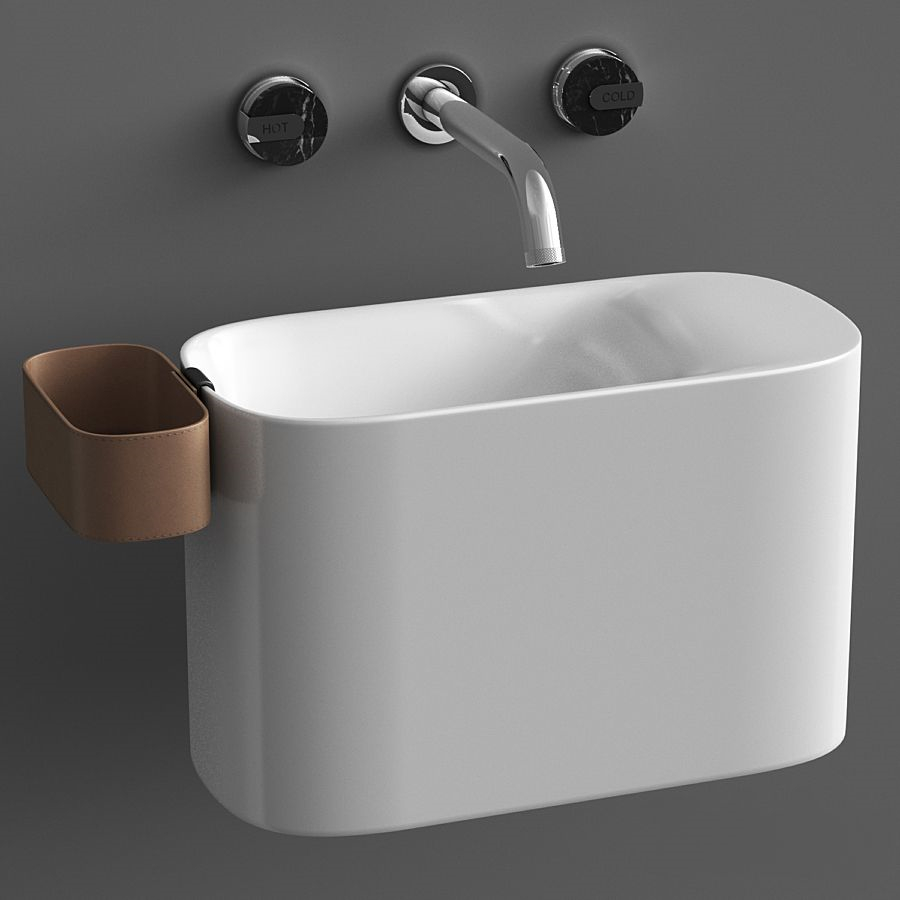Wall mounted Korakril Ptit handrinse basin Graff Mod plus faucet